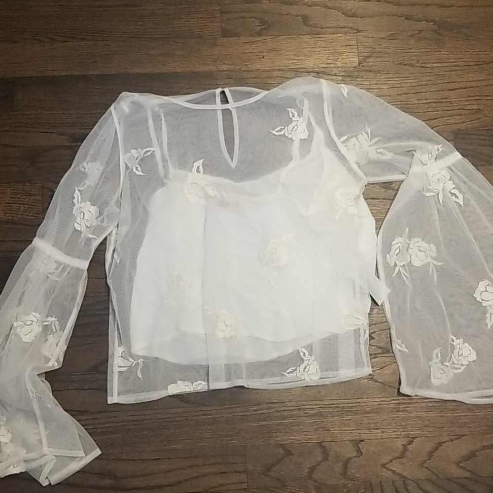 Hollister boho rose print sheer top - Picture 1 of 4
